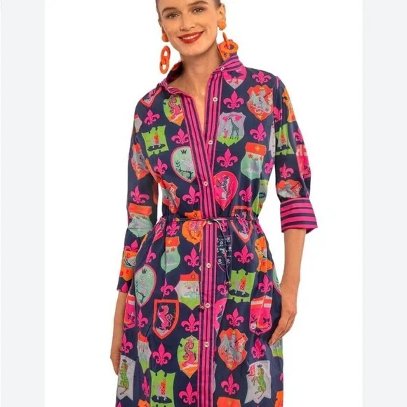 Gretchen Scott Designs Pink and Purple Buttoned Midi Sundress - Picture 3 of 9